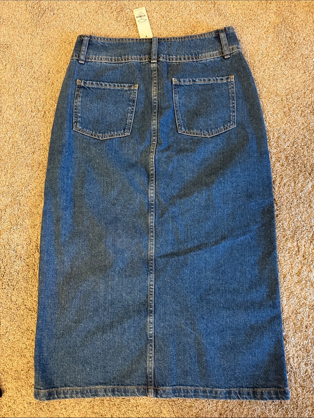 Francesca's Collections Dark Blue Denim Button-Front Midi Skirt - Picture 4 of 4